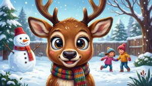 Playful Cartoon Reindeer