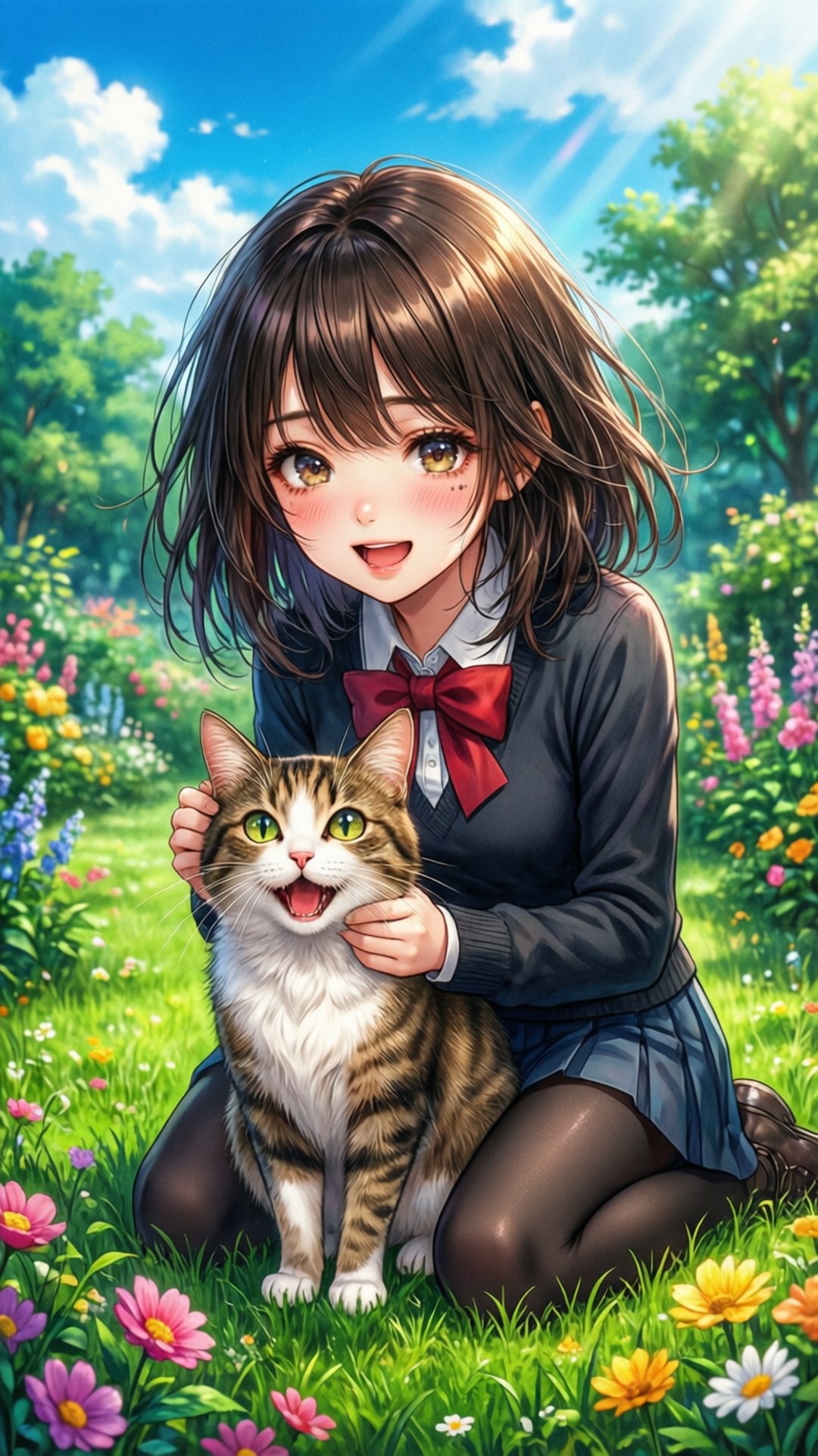 Playful Cat Moment by Wallpapers.art Studio