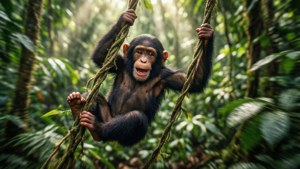 Playful Chimp Swing