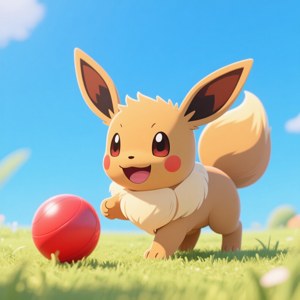 Playful Eevee with Ball
