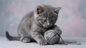 Playful Grey Kitten