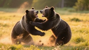 Playful Grizzlies