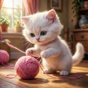 Playful Marie with Yarn