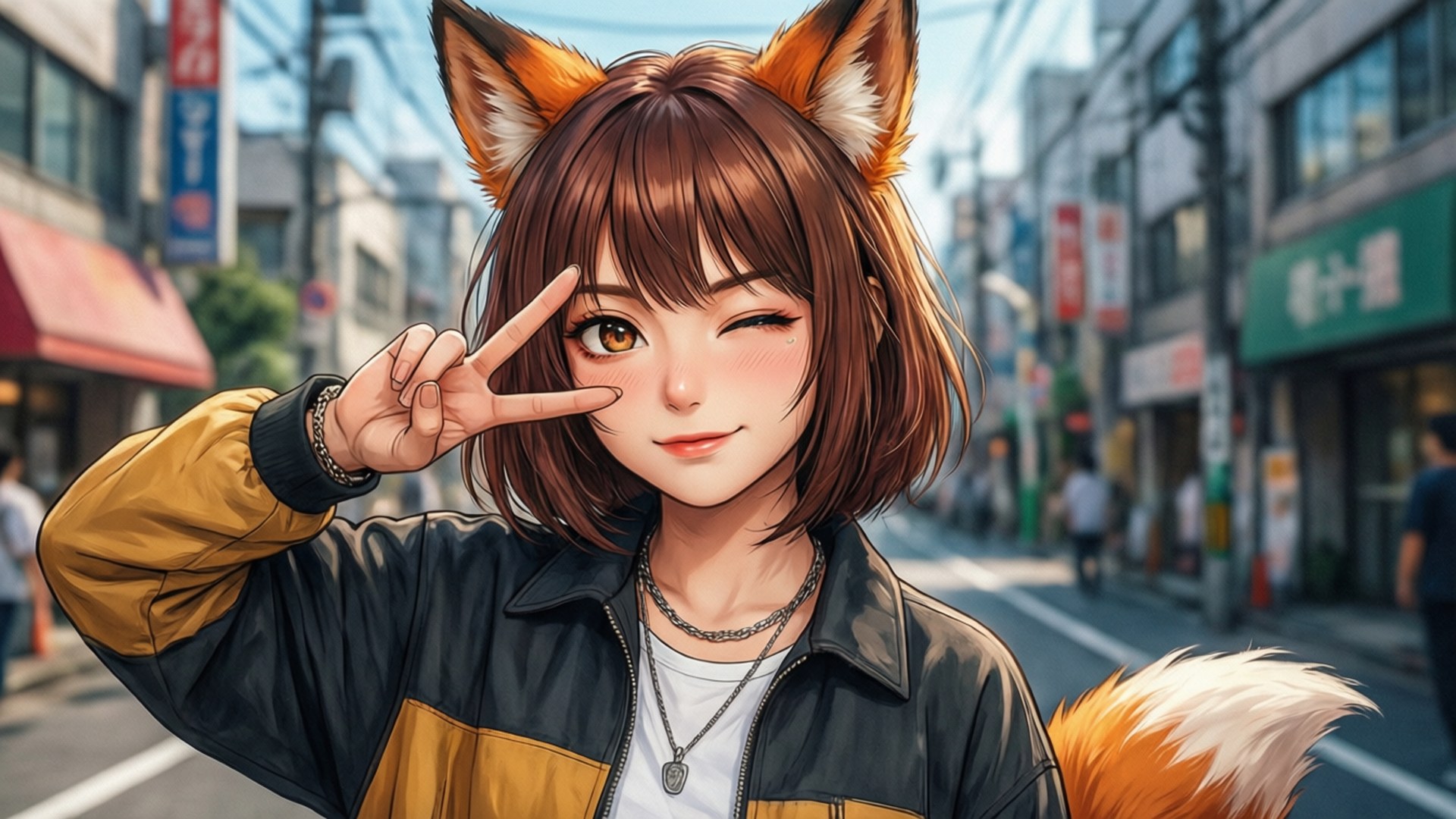 Playful Modern Fox by Wallpapers.art Studio