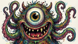 Playful Monster Doodle