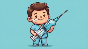 Playful Nurse with Syringe