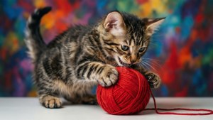 Playful Toyger with Yarn