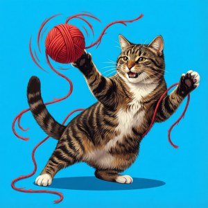 Playful Yarn Cat