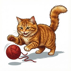 Playful Yarn Chase