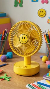 Playful Yellow Smiley Fan