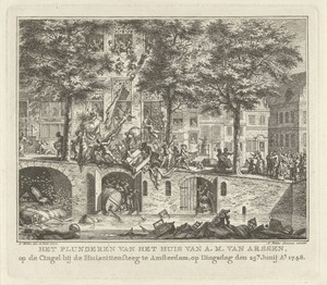 Plundering van het huis van A.M. van Arssen te Amsterdam, 1748