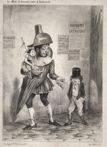 Pochades de carnaval:  Vois-tu, si ton maître est bien content de toi et si tu as le prix de sagesse cette année!  je te laisserai deguiser en paillasse! ...l'année prochaine!!