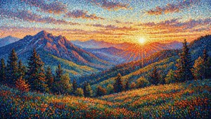 Pointillist Sunset