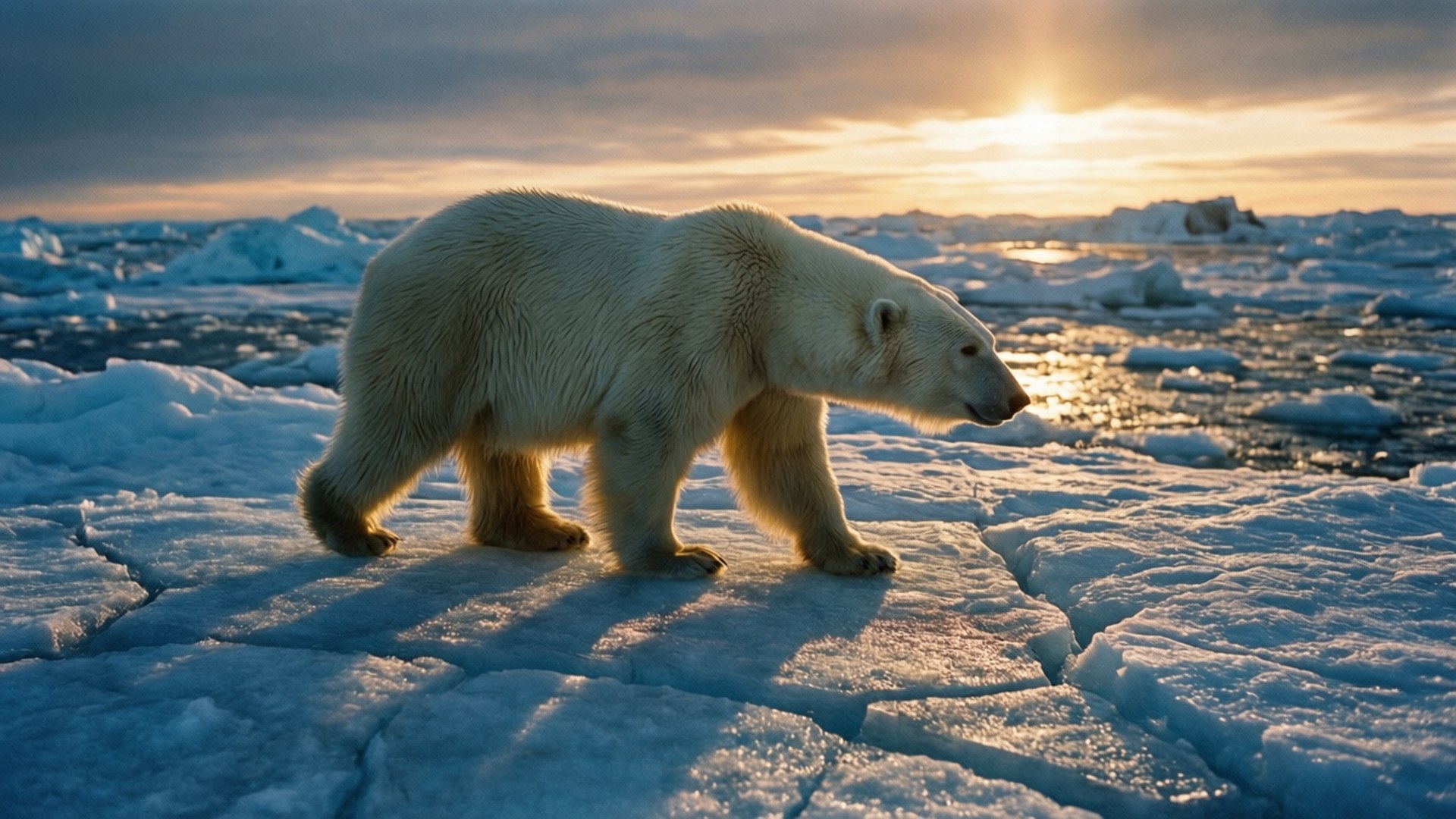 Polar Bear Solitude by Wallpapers.art Studio