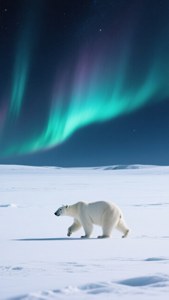 Polar Bear Under Stars