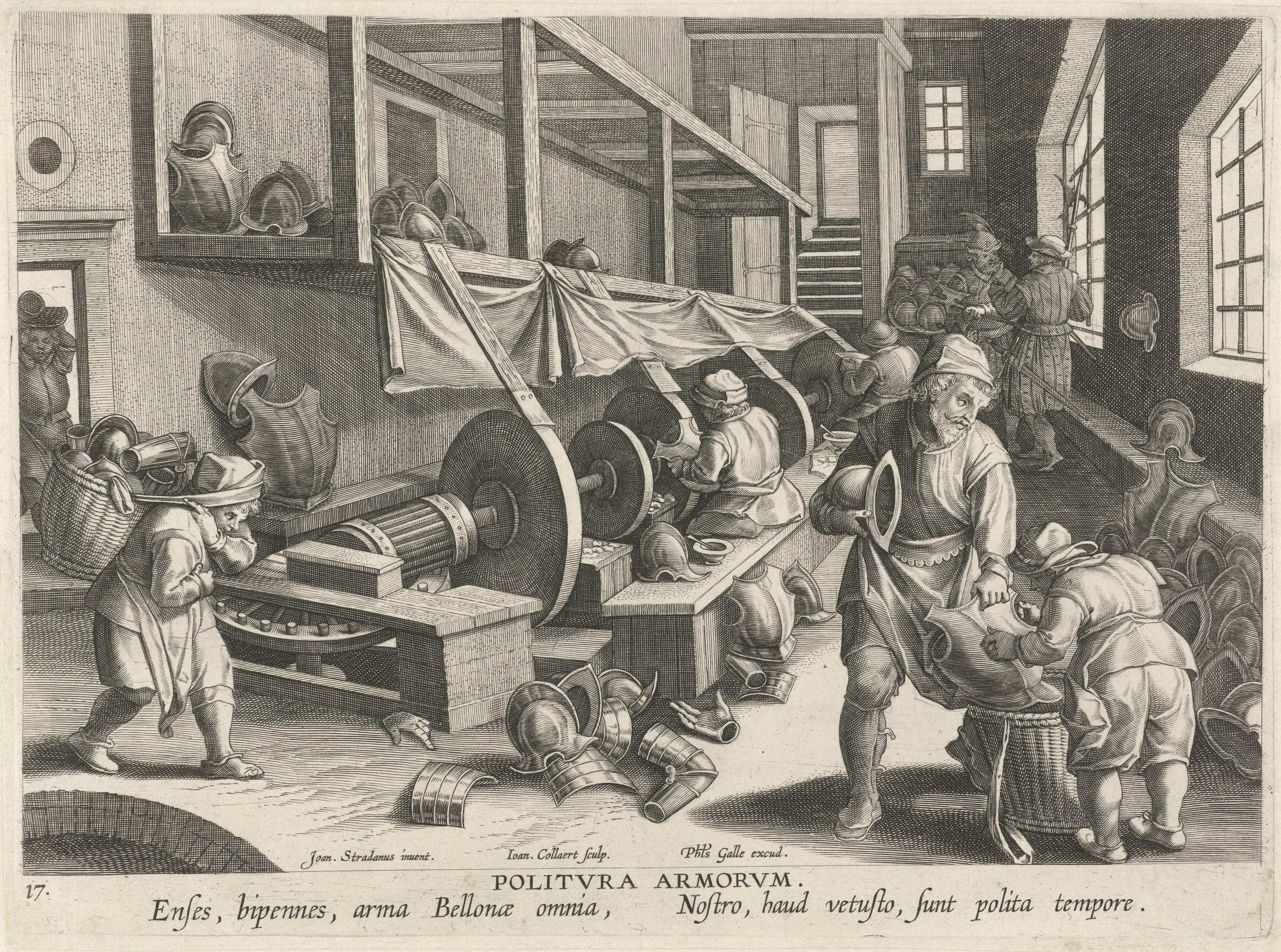 Polijsten van harnassen by Jan Collaert (II)