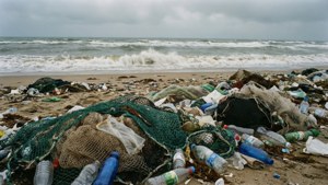 Polluted Beach Debris
