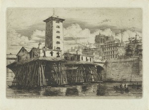 Pompgebouw Notre-Dame bij Seine in Parijs
