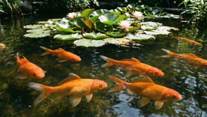 Pond Goldfish Lilies