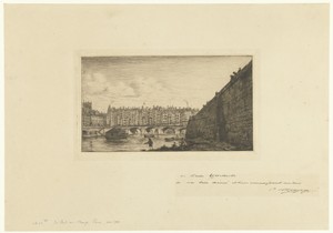Pont-au-Change en kademuur langs Seine in Parijs