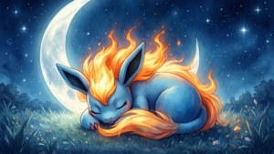 Ponyta Under Moonlight