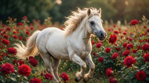 Ponyta with Red Rose
