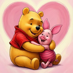 Pooh and Piglet Hug