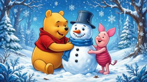 Pooh and Piglet Snowman