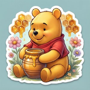 Pooh Bear Honey Sticker