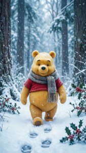 Pooh in the Snow