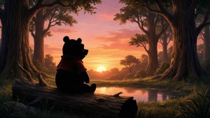 Pooh's Sunset Moment