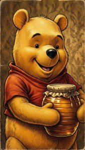 Pooh with Honey Jar