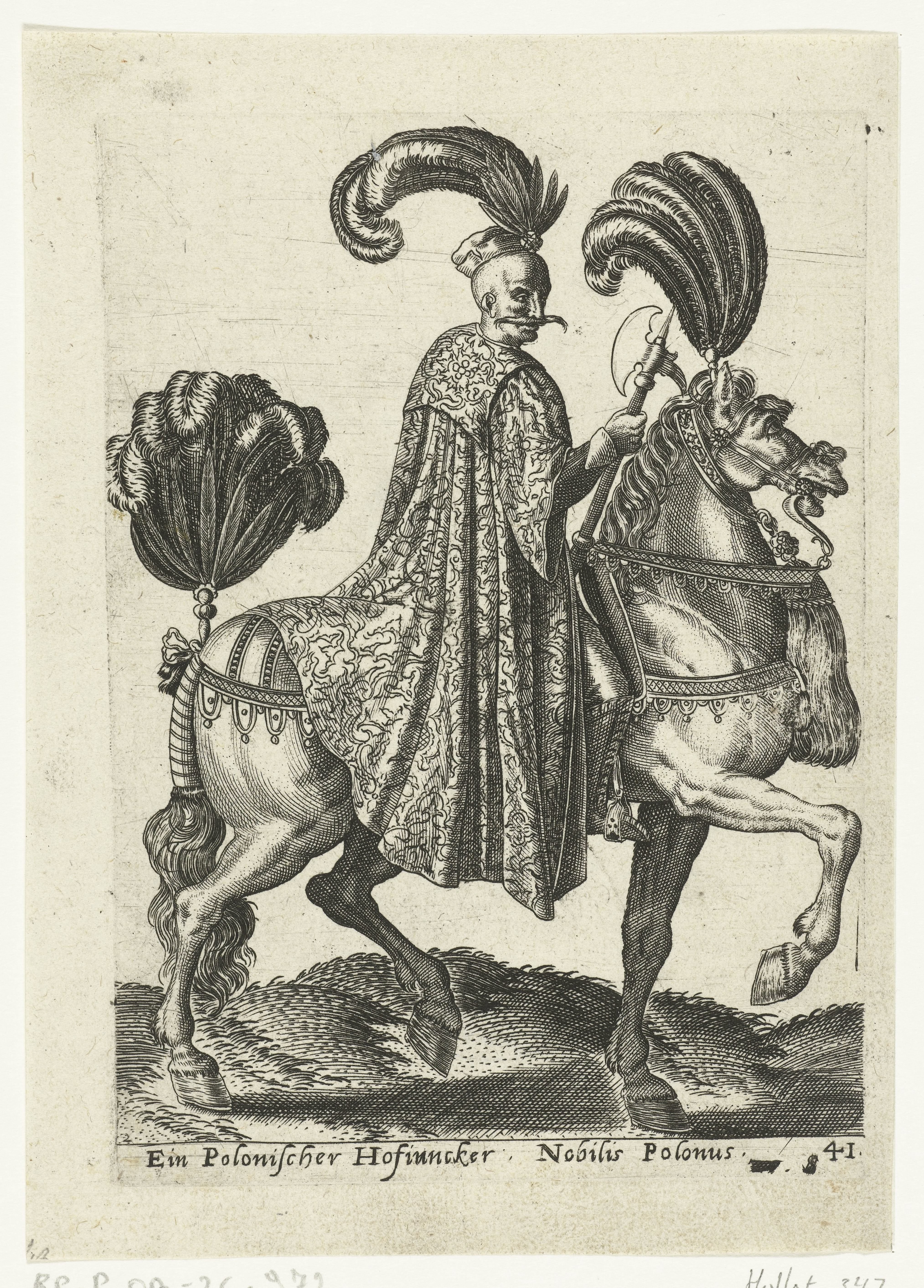 Poolse jonker te paard by Abraham de Bruyn