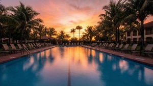 Poolside Sunset Serenity