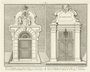 Poort van het Leprozenhuis en van het St. Jorishof te Amsterdam