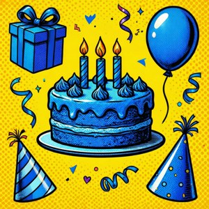 Pop Art Birthday Blue
