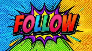 Pop Art Follow Button