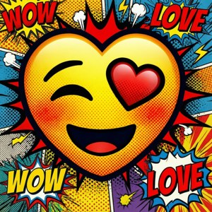 Pop Art Heart Eye Emoji
