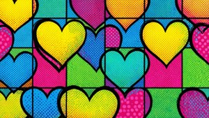 Pop Art Heart Grid