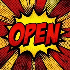 Pop Art Open Sign