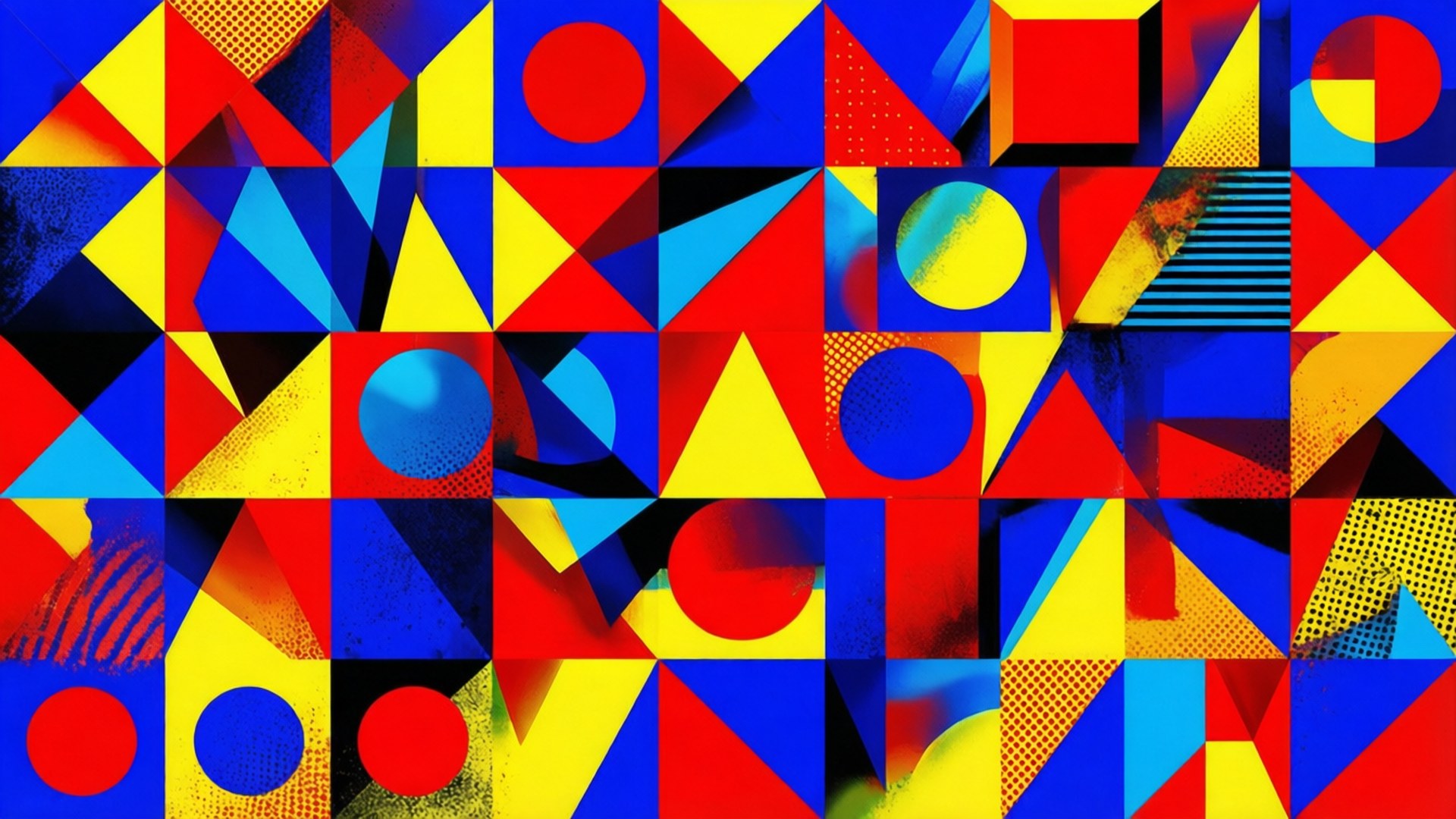 Pop Art Shape Mosaic by Wallpapers.art Studio
