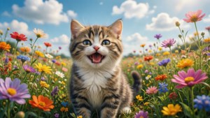 Popcat in Flower Field