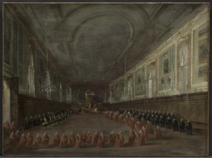 Pope Pius VI Descending the Throne to Take Leave of the Doge in the Hall of Saints Giovanni e Paolo, 1782
