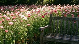 Poppies and Bench