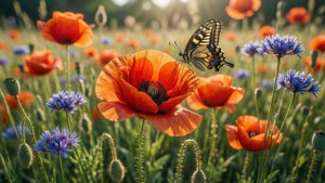 Poppies and Butterflies