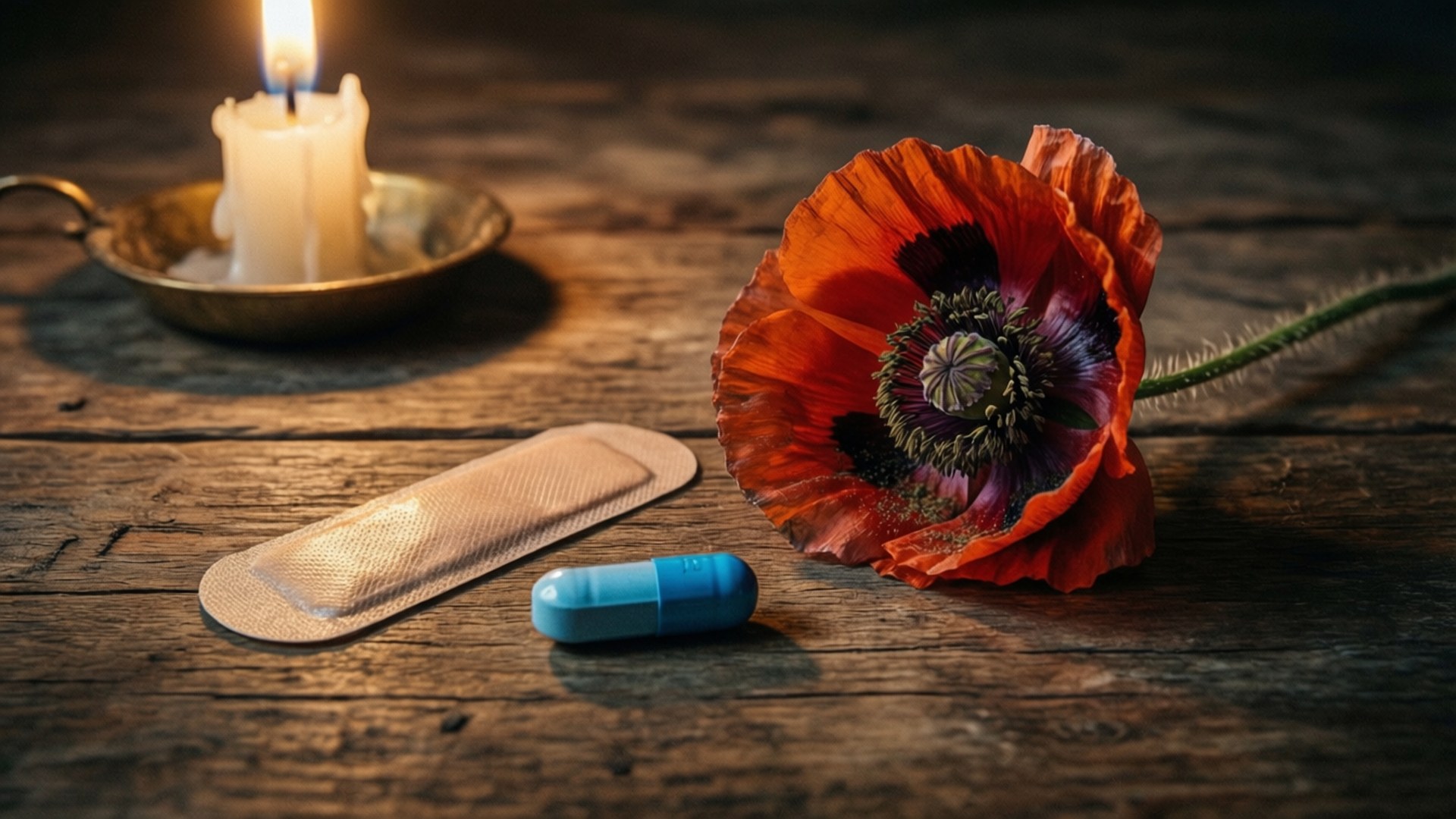 Poppy and Pill Still Life by Wallpapers.art Studio