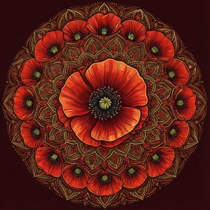 Poppy Mandala Art