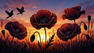 Poppy Silhouette Sunset