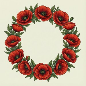 Poppy Wreath Vector