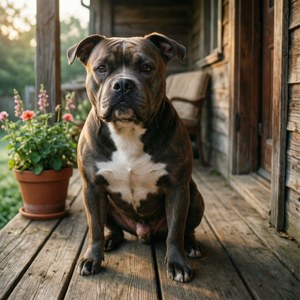 Porch Sitting Pitbull